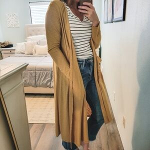 LuLaRoe Sarah Long Cardigan Mustard Yellow Medium